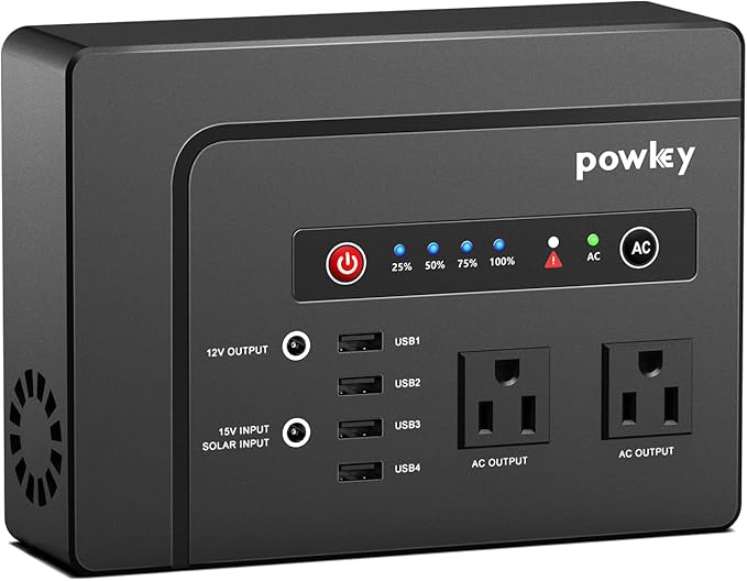 Powkey Portable Power Station 200W, 146Wh Portable Solar Generator Battery Pack by POWKEY