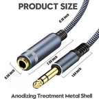 1/4" Male to Female Stereo Headphone Guitar Cable - 25ft Quarter Inch Extension - Image 7