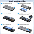 CY Type-C USB3.2 USB4 20Gbps to M-Key M.2 NGFF NVME SATA SSD PCBA Enclosure - Image 5