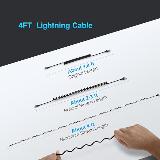 iPhone Charger Cable for Car 3FT, Retractable Charging Cord Compatible - Image 5
