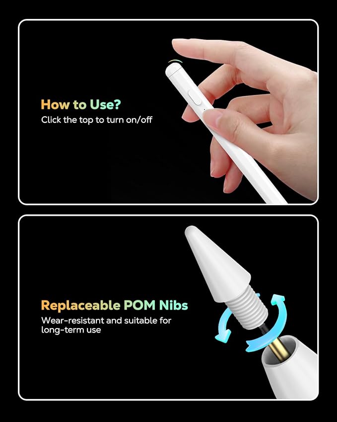 MoKo Pencil for iPad 11th 10th Gen, Stylus Pen for 2018-2025 Apple iPad - Image 7