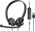 USB Headset with Microphone for PC Laptop by FEABASK