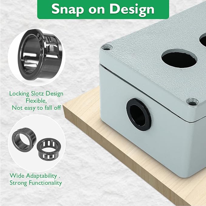 160 Pcs 6 Sizes Cable Snap-in Knockout Insulating Bushing Grommets Assortment - Image 5