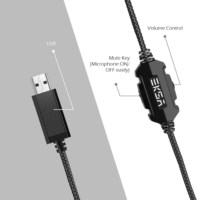 EKSA E1000 USB Gaming Headset for PC, Computer Headphones - Image 2