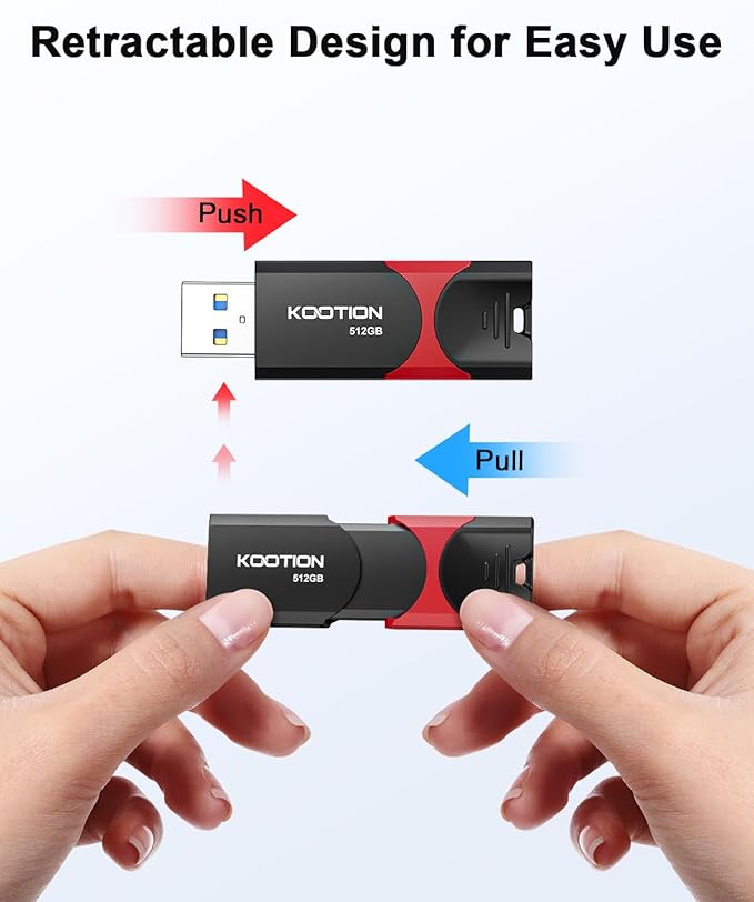 KOOTION 512GB USB Flash Drive 3.0 Thumb Drive, Retractable Zip Drive USB Memory - Image 5