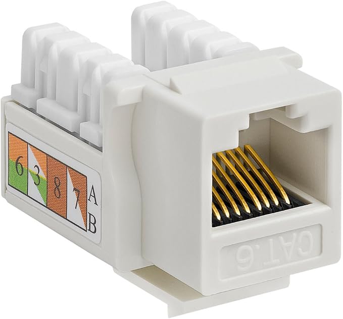 Cmple - 10 Pack Cat6 Keystone Jack Insert Punch Down RJ45 Connectors RJ45 - Image 2