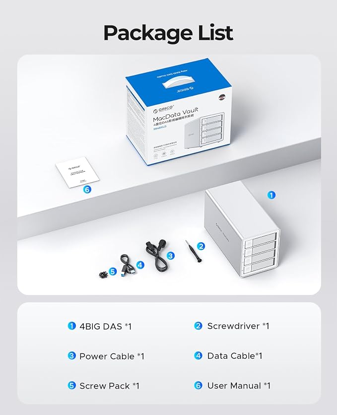 ORICO 4Bay RAID External Hard Drive Enclosure USB3.0 - Image 8