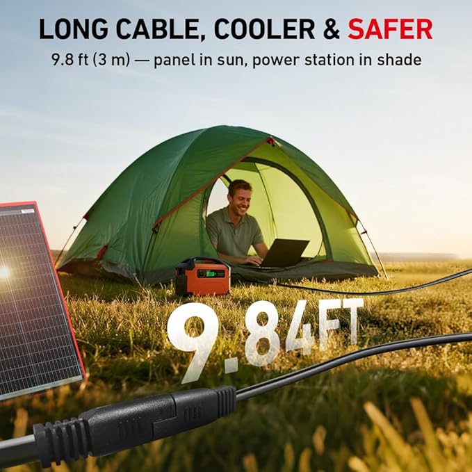 DOKIO 200W Portable Foldable Solar Panel Kit, Compact 20x26.4in Design 9.7lb - Image 5