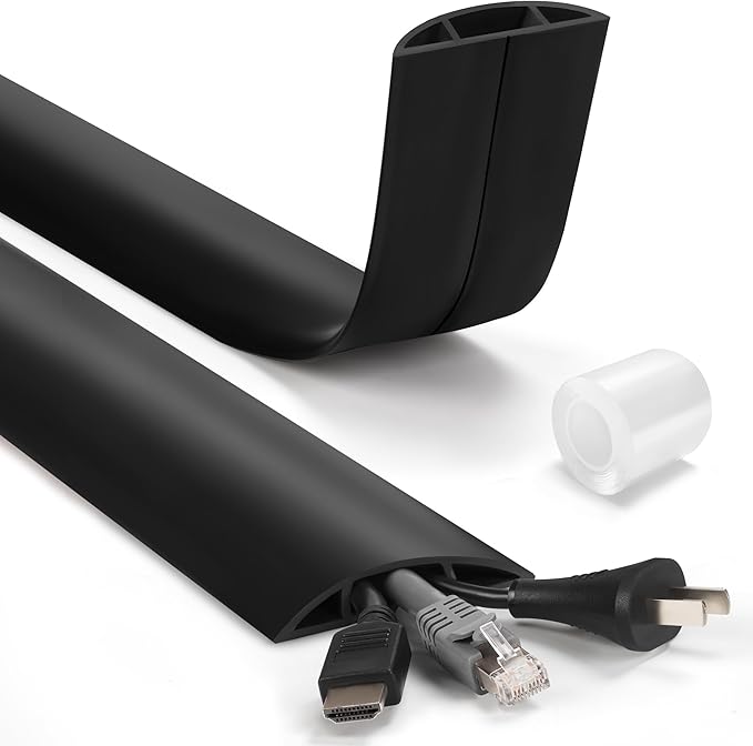 4ft Cord Hider Floor, Heavy Duty Cord Covers by LZEOY