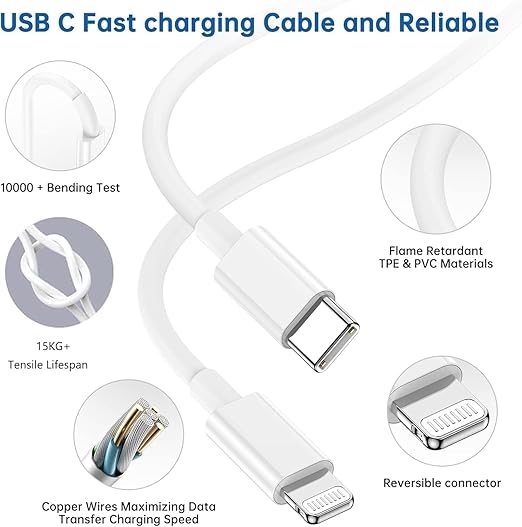 2Pack iPhone Fast Charger, Type C Charger Fast Charging Power Delivery Fast - Image 4