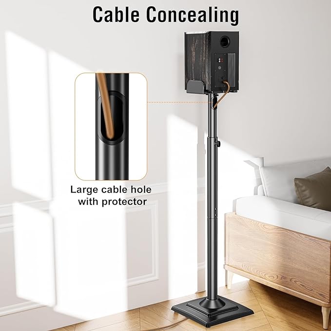 ELIVED Universal Speaker Stands Pair Height Adjustable Max 43.3", Surround - Image 6