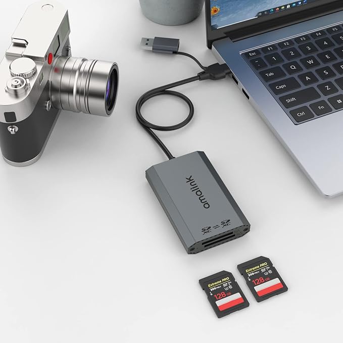 SD UHS-II Dual-Slot Card Reader .amalink Dual Slot USB C SD 4.0 Memory Card by AMALINK