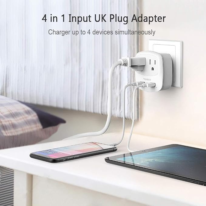 UK Ireland Travel Plug Adapter, TESSAN Type G Power Adaptor - Image 7