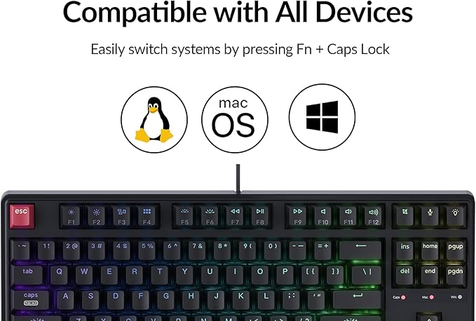 Keychron C3 Pro TKL 80% Wired Mechanical Keyboard, 8K Polling Rate, QMK/VIA - Image 3