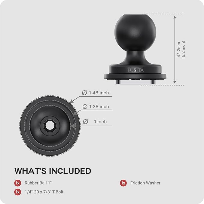 TUSITA Track Ball Mount 1 Inch - Image 3