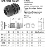 PENGLIN Cable Glands NPT Nylon Cable Connector, Strain Relief Cord Connector - Image 3