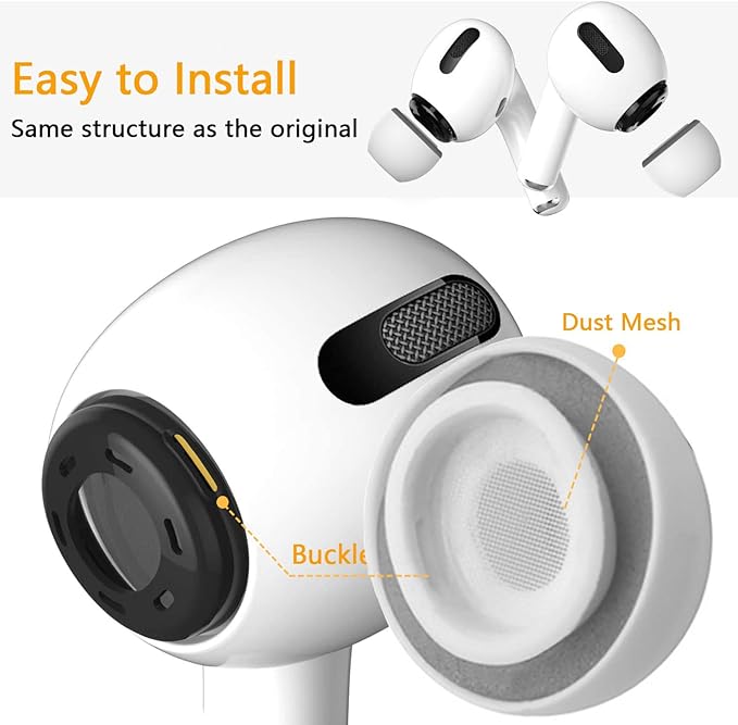 Airpod Pro Ear Tip Memory Foam & Silicone Hybrid Ear Tips, Perfect Noise - Image 2