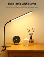2 Pack Clip On LED Desk Lamp, 3 Lighting Modes 10 Brightness Levels, Flexible - Image 2