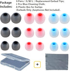 9 Pairs Earbuds Replacement Tips SML, Soft Comfortable Silicone Earbud Tips Fit - Image 2
