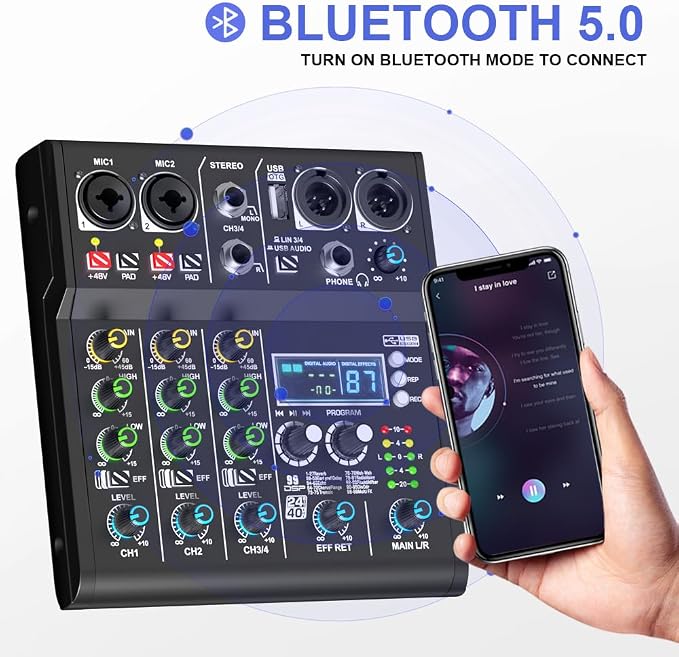 mw-4 black 4Channel Audio Mixer - Image 3