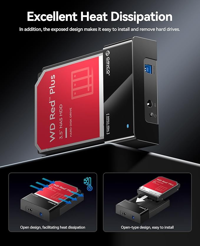 ORICO External USB 3.0 to SATA Hard Drive Lay-Flat Docking Station - Image 4