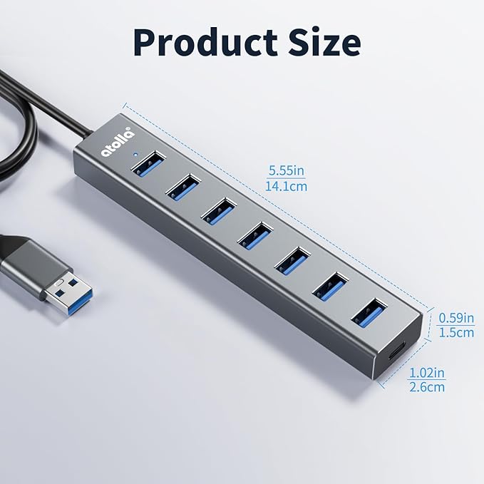 atolla Aluminum 7-Port USB 3.0 Hub - Image 7