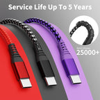 USB C to USB C Cable 60W, Nylon Braided Type-C Charger Cable Fast Charging - Image 5