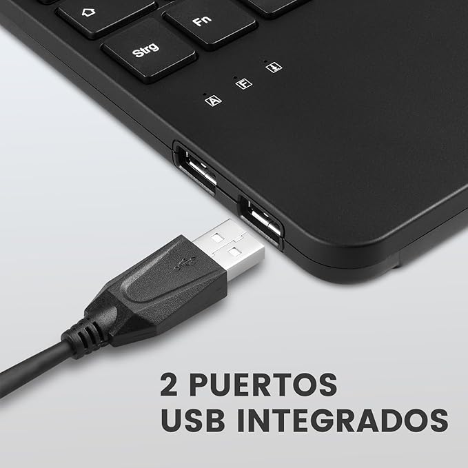 Perixx PERIBOARD-526 ES, Mini teclado USB con Cable y trackball - Image 3