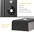 Minoston Outdoor Timer Outlet Waterproof 2 Pack, Dusk to Dawn Photocell Light - Image 2