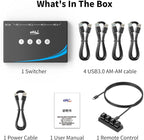 eKL USB 3.0 Switch 4 Computers Sharing USB Peripherals, 4 Port USB Switcher - Image 7