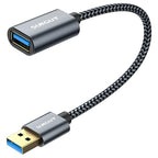 SUNGUY 5Gbps USB 3.0 Extension Cable, 1FT USB A Male to Female Extender Cord by SUNGUY