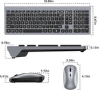Wireless Keyboard and Mouse Combo, Ultra Slim Design Full Size Keyboard and 3 - Image 8