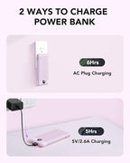 VRURC Portable Charger Built-in Cables and AC Wall Plug, USB C Power Bank - Image 5