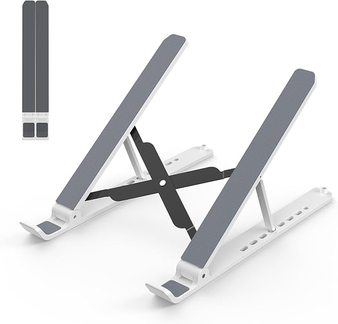 Laptop Stand for Desk, Adjustable Laptop Riser ABS+Silicone Foldable Portable by Tonmom
