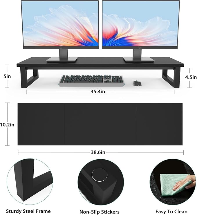 Dual Monitor Stand Riser, 39Inch Large Monitor Stands - Image 7