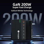HUNDA 200W USB C Charger GaN Charging Station 6 Ports Fast PD 100W Type C - Image 7