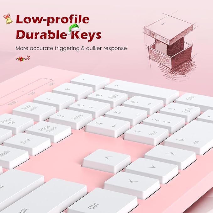 Computer Keyboard Wired, Plug Play USB Keyboard, Low Profile Chiclet Keys - Image 2