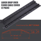 Double 40" inch Rubber Drop Over Cable Cover, 2 Pack Prevent Tripping Floor - Image 5