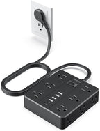 Power Strip Flat Plug with 12 Outlets 6 USB, SMNICE Surge Protector Charging by SMNICE