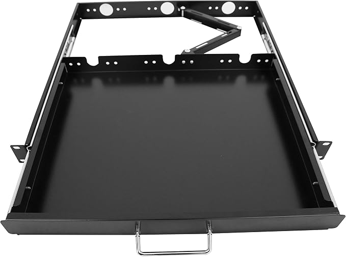 1U Keyboard Drawer 19in Sliding Keyboard Tray 17.75in Deep -Depth After by GlobalRack