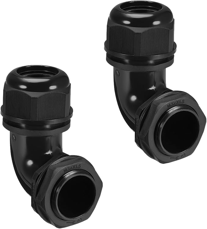 LeMotech M32 Cable Gland, 90 Degree Adjustable 18-25mm Strain Relief, Cord by LeMotech