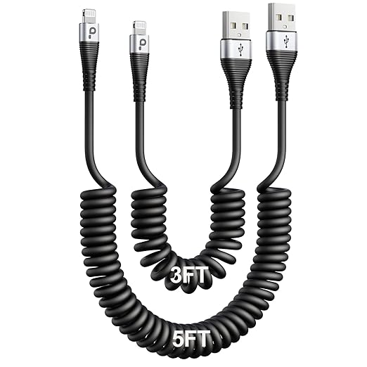 iPhone Charger Cable for Car, Retractable Charging Cord Compatible by PRAKIE