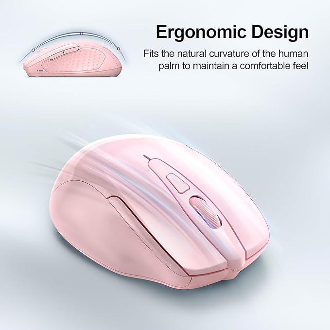 TECKNET Wireless Mouse Silent 4800 DPI Computer USB A & Bluetooth Mouse 6 - Image 9