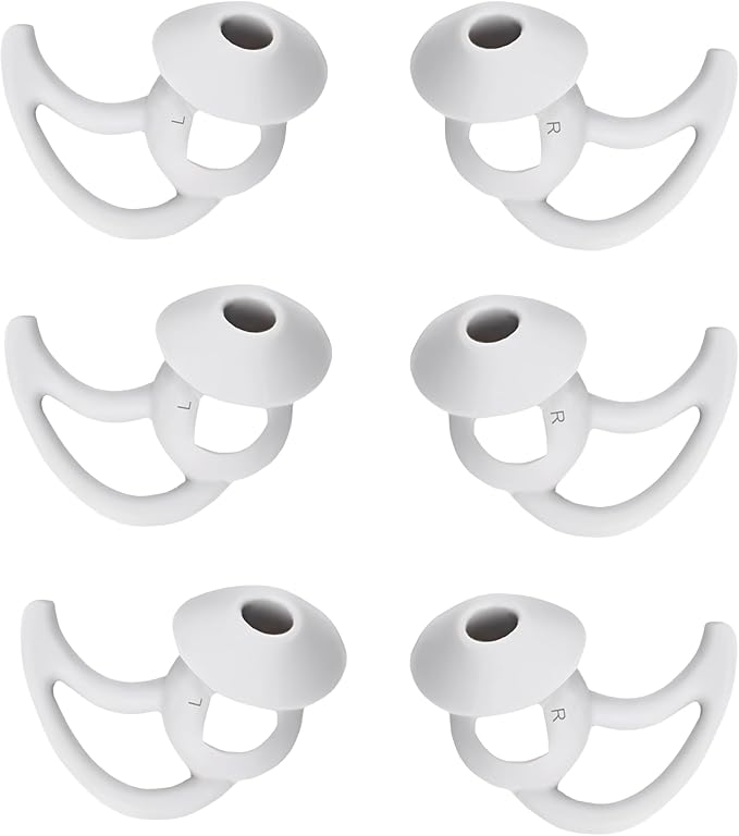 3 Pairs Earbuds Replacement Tips Large，Silver Earbud Tips ，Silicone Eartips by CYADCI