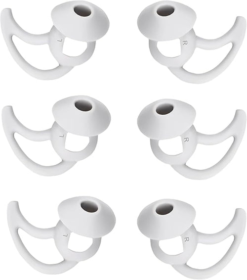 3 Pairs Earbuds Replacement Tips Large，Silver Earbud Tips ，Silicone Eartips by CYADCI
