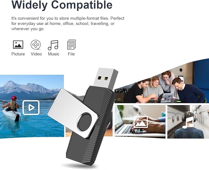 Aiibe 128GB USB Flash Drive 5 Pack Flash Drive 128GB Thumb Drive USB Drive - Image 2