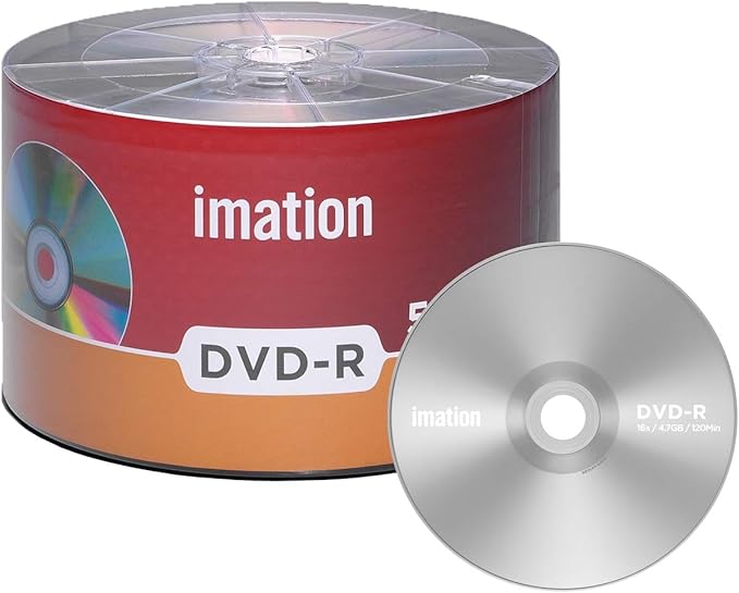 50 Pack Imation DVD-R 16X 4.7GB/120Min Branded Logo Blank Media Recordable by imation