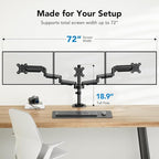 HUANUO Triple Monitor Mount for 13-27 inch Computer Screens, Gaming 3 Monitor - Image 5