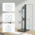 Suptek Dual Monitor Stand with Base Vertical Stack Screen Free-Standing Monitor - Image 2