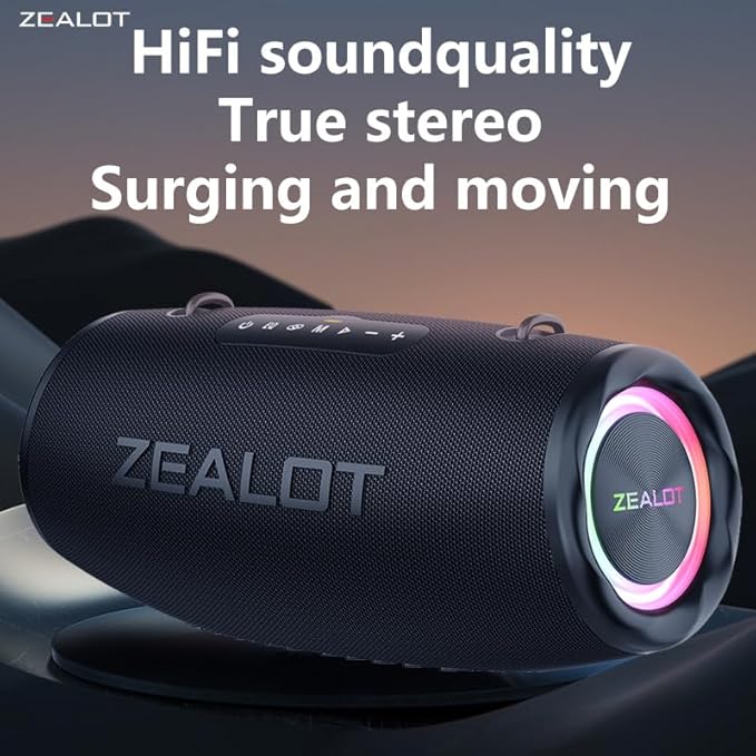 ZEALOT 80W Portable Bluetooth Speaker, Stereo Sound - Image 3